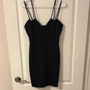 Lulu's Black Strappy Mini Dress